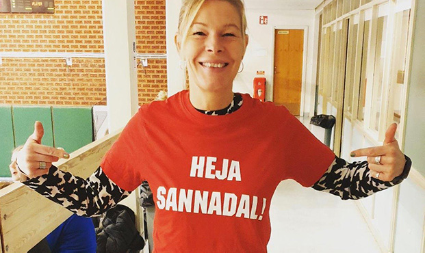 Förälder som hejar på Sannadals SK